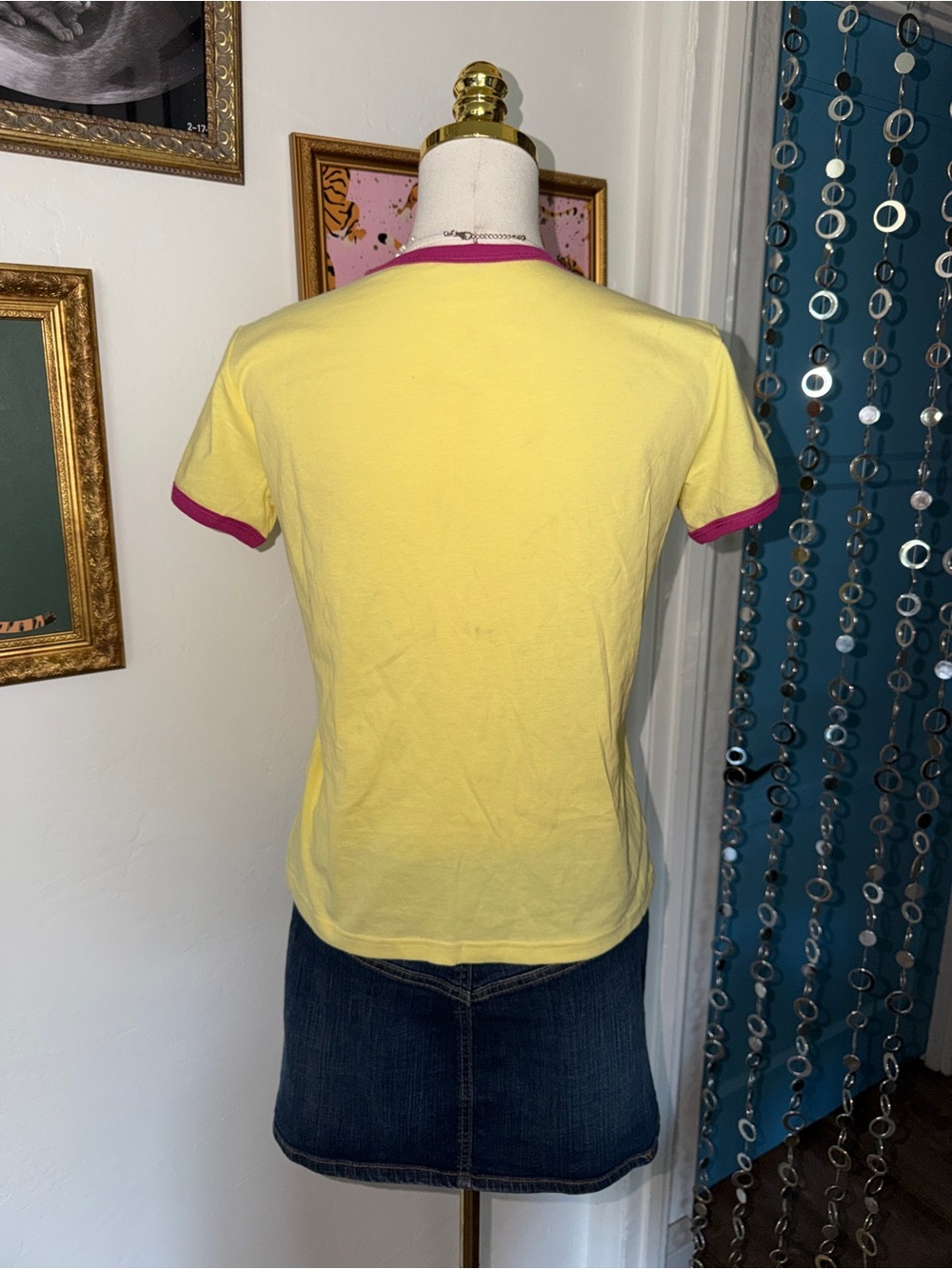 Marc Jacobs 'Nice Pear' Yellow Ringer Tee - Picture 2 of 5